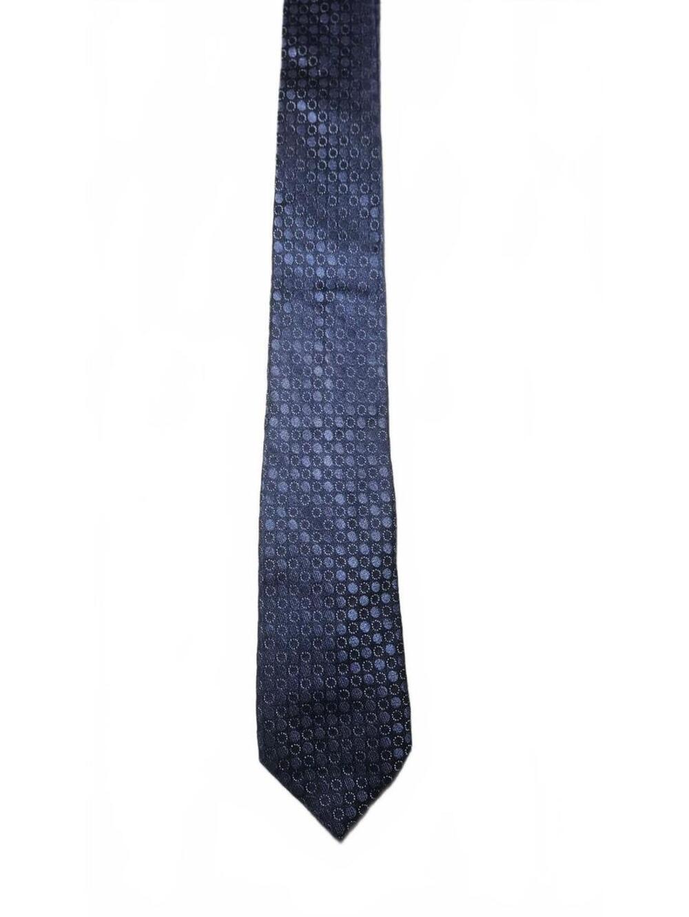 Banana Republic 100% Silk Navy Blue Geometric Dot Tie